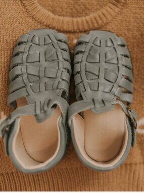 Baby - 2 - NIB Consciously Baby Leather Indie Soft Sole Sandal Slate
